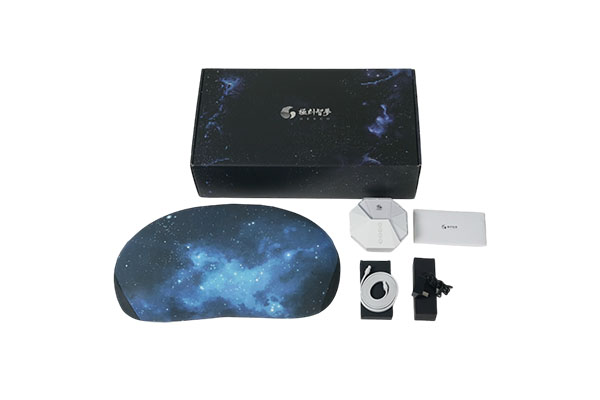 Ai Smart Pillow Traction Neck Protection Breathing Regulation Sleep Aid Pillow Height Adjustment Starry sky black control box + starry sky pillowcase